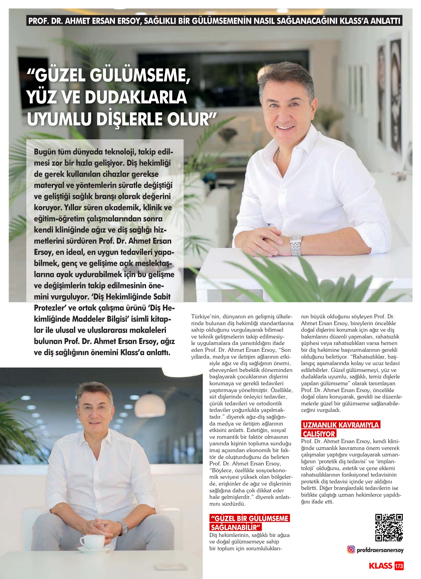 Prof. Dr. Ahmet Ersan Ersoy Klass Magazin Dergisine Konuk Oldu